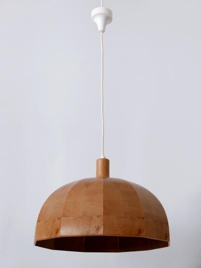 Rare Mid Century Modern Pine Wood Pendant Lamp or Hanging Light Sweden 1960s