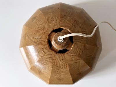 Rare Mid Century Modern Pine Wood Pendant Lamp or Hanging Light Sweden 1960s