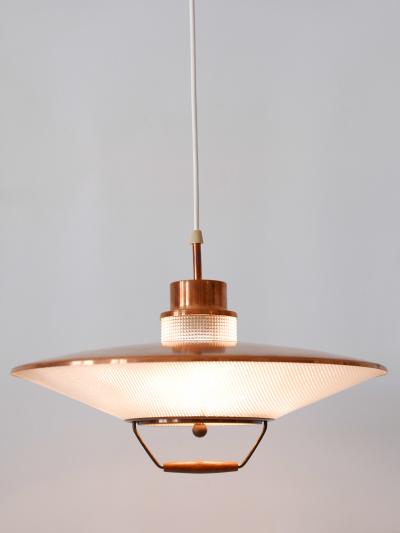 Rare Mid Century Modern Scandinavian Copper Pendant Lamp or Hanging Light 1960s
