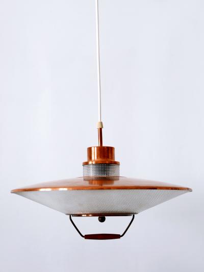 Rare Mid Century Modern Scandinavian Copper Pendant Lamp or Hanging Light 1960s
