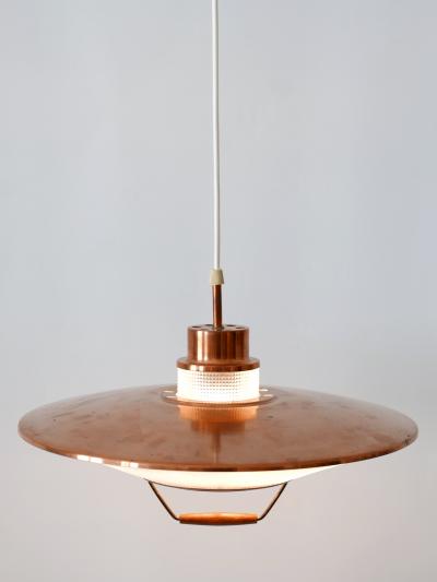 Rare Mid Century Modern Scandinavian Copper Pendant Lamp or Hanging Light 1960s