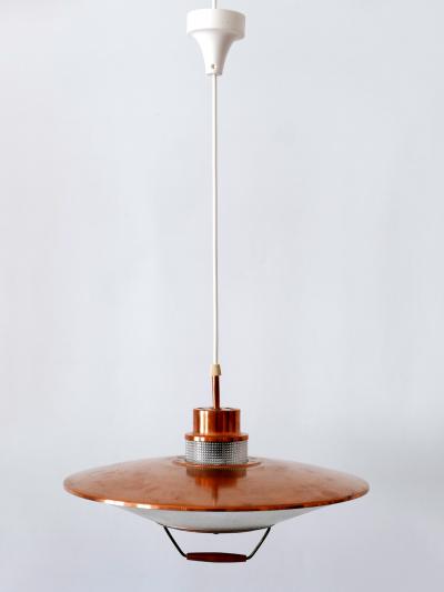 Rare Mid Century Modern Scandinavian Copper Pendant Lamp or Hanging Light 1960s