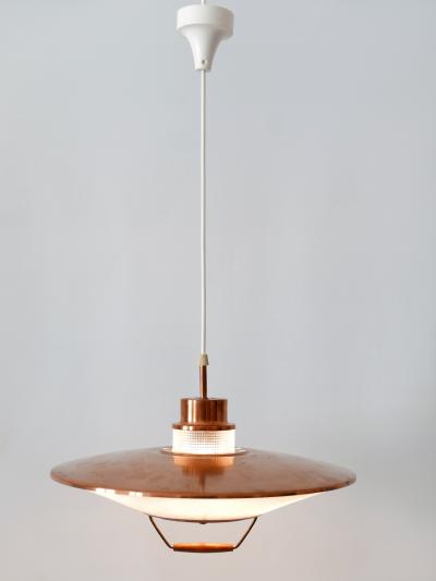 Rare Mid Century Modern Scandinavian Copper Pendant Lamp or Hanging Light 1960s