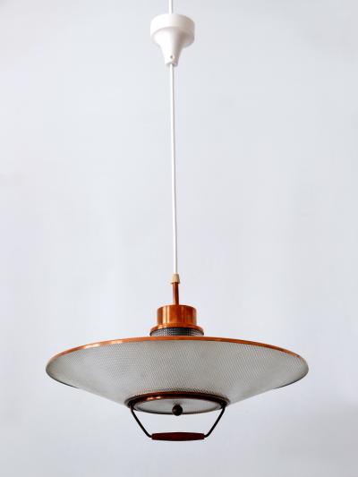Rare Mid Century Modern Scandinavian Copper Pendant Lamp or Hanging Light 1960s