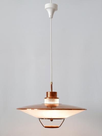 Rare Mid Century Modern Scandinavian Copper Pendant Lamp or Hanging Light 1960s