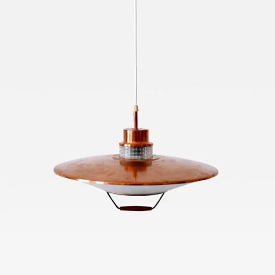 Rare Mid Century Modern Scandinavian Copper Pendant Lamp or Hanging Light 1960s