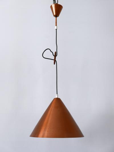 Rare Mid Century Modern Scandinavian Copper Pendant Lamp or Hanging Light 1960s
