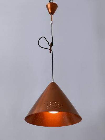 Rare Mid Century Modern Scandinavian Copper Pendant Lamp or Hanging Light 1960s