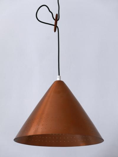 Rare Mid Century Modern Scandinavian Copper Pendant Lamp or Hanging Light 1960s