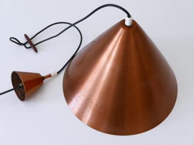 Rare Mid Century Modern Scandinavian Copper Pendant Lamp or Hanging Light 1960s