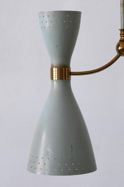 Rare Mid Century Modern Two Armed Diabolo Pendant Lamp or Chandelier Italy 1950s