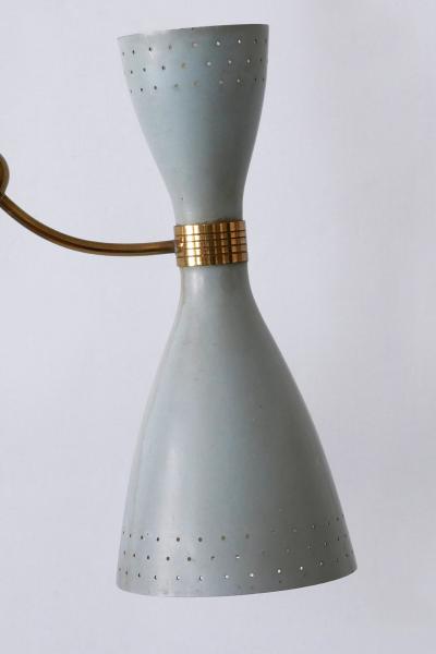 Rare Mid Century Modern Two Armed Diabolo Pendant Lamp or Chandelier Italy 1950s