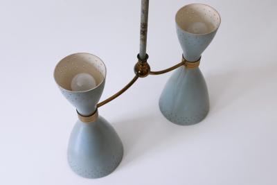 Rare Mid Century Modern Two Armed Diabolo Pendant Lamp or Chandelier Italy 1950s