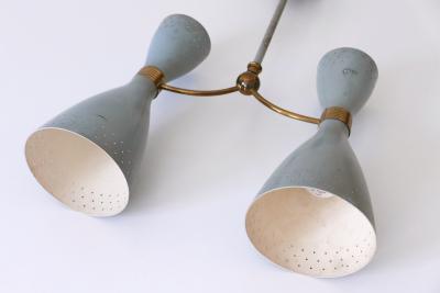 Rare Mid Century Modern Two Armed Diabolo Pendant Lamp or Chandelier Italy 1950s