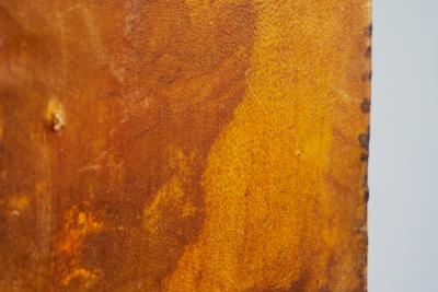 Rare Mid Century Table Lamp in Goatskin and Wrought Iron 1950s