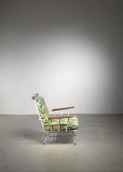 Rare Minimal Wrought Iron Lounge Chair