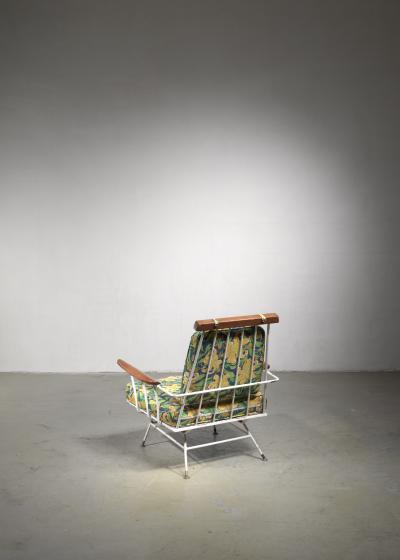 Rare Minimal Wrought Iron Lounge Chair