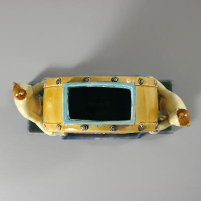 Rare Minton Majolica Chinese Drummers Vase