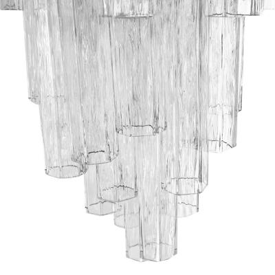 Rare Murano Clear Tronchi Glass Chandelier
