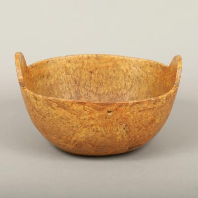 Rare Native American Burl Ash Bowl with Handles