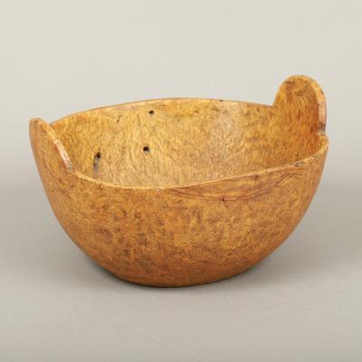 Rare Native American Burl Ash Bowl with Handles