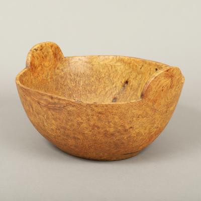 Rare Native American Burl Ash Bowl with Handles