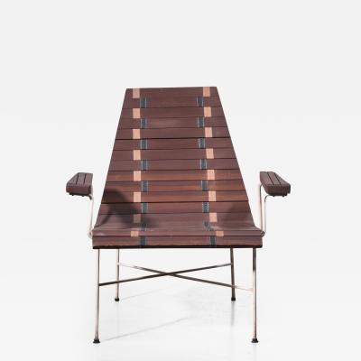 Rare Oregon Pine and Metal Lounge chair USA