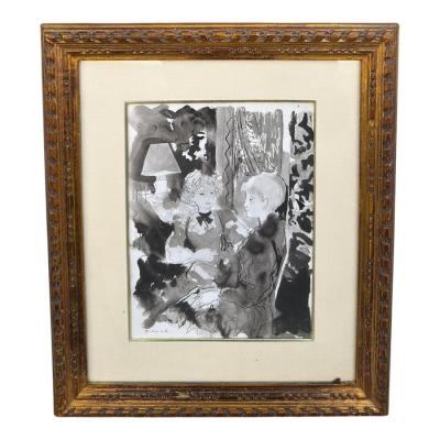 Rare Original Emilio Grau Sala Parisian Watercolor Painting