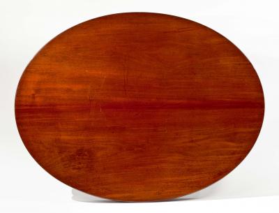 Rare Oval Carved Mahogany Library Table