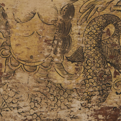 Rare Painted Cassone Marriage Chest 