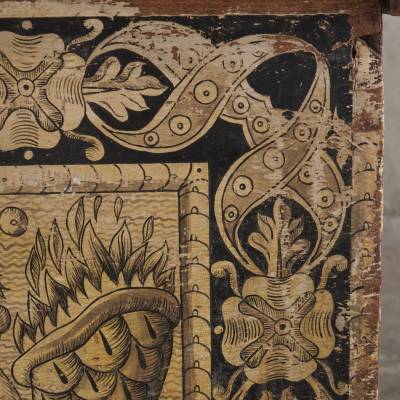 Rare Painted Cassone Marriage Chest 