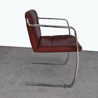 Rare Pair Cumberland Stainless Steel and Leather Armchairs