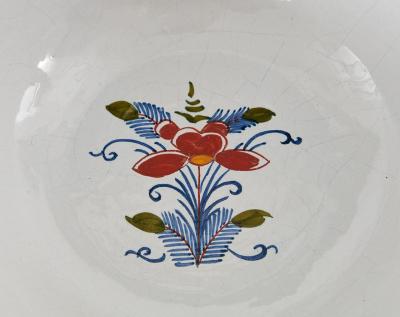 Rare Pair of 18th c English Delft Polychrome Punch Bowls