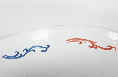 Rare Pair of 18th c English Delft Polychrome Punch Bowls