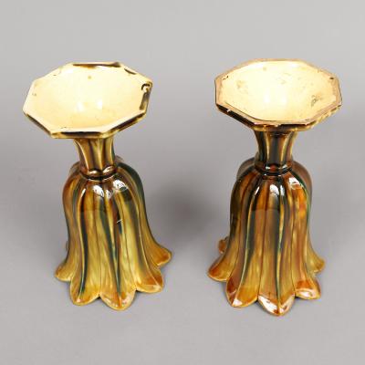 Rare Pair of Bennington Tulip Vases