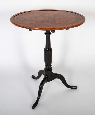 Rare Pair of Burl Elm Oval Tilt Top Stands