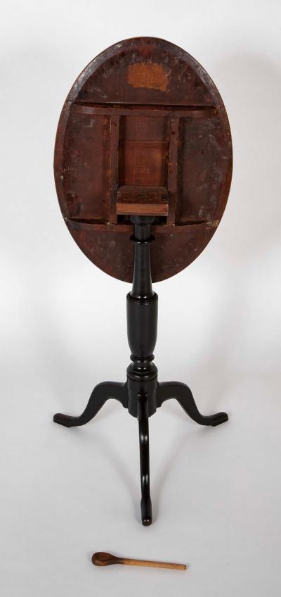 Rare Pair of Burl Elm Oval Tilt Top Stands