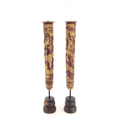 Rare Pair of Chinese Giltwood Candle Stands circa 1830