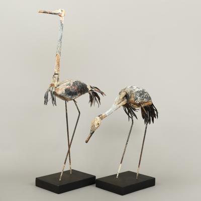 Rare Pair of Folk Art Deron Decoys