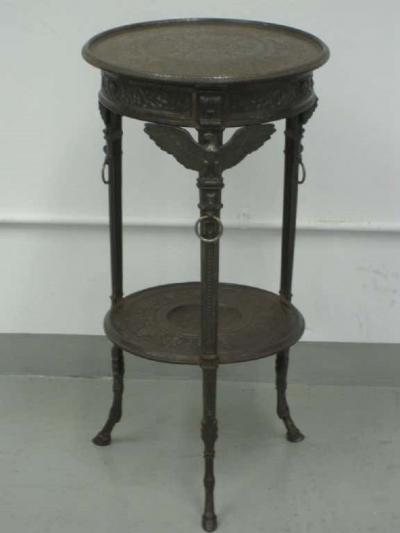 Rare Pair of French Neoclassical Napoleon III Cast Iron Side End Tables