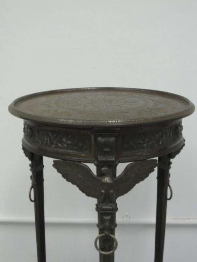 Rare Pair of French Neoclassical Napoleon III Cast Iron Side End Tables