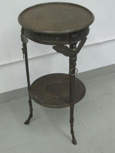 Rare Pair of French Neoclassical Napoleon III Cast Iron Side End Tables