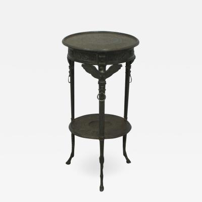 Rare Pair of French Neoclassical Napoleon III Cast Iron Side End Tables