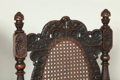 Rare Pair of James II Walnut Hall Chairs