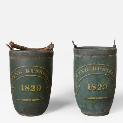 Rare Pair of Leather Fire Buckets