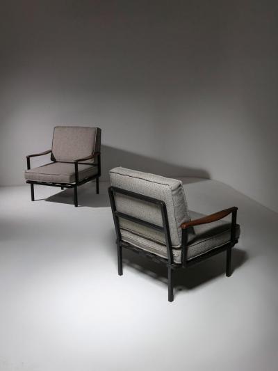 Rare Pair of Lounge Chairs Model P24 by Osvaldo Borsani for Tecno
