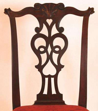 Rare Pair of Mahogany Chippendale Side Chairs