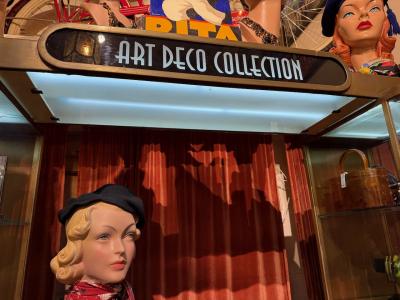 Rare Parker Pen Streamlined Art Deco Display Case w Brass Towers Walnut Base