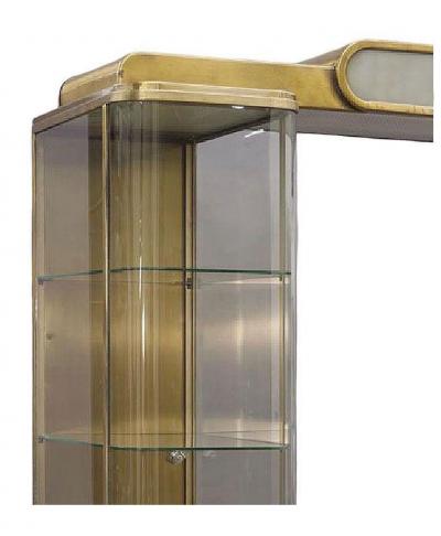 Rare Parker Pen Streamlined Art Deco Display Case w Brass Towers Walnut Base