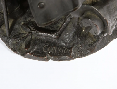 Rare Patinated Bronze Sculpture of Benjamin Franklin by A Carrier Belleuse